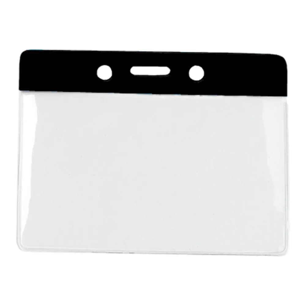 Black Bar - Horizontal - Clear Vinyl Badge Holder - 100 per pack