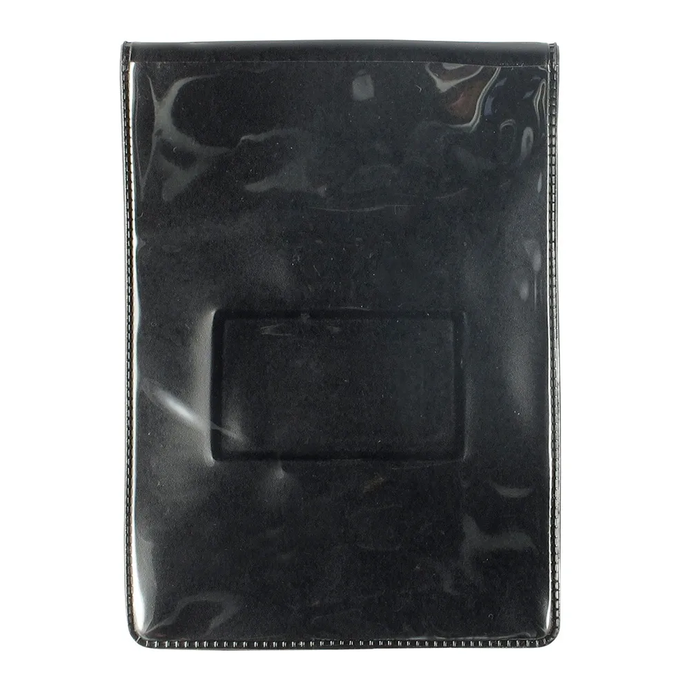 1-Pocket - Vertical - Black Vinyl Badge Holder with Large Flap - 50 per pack