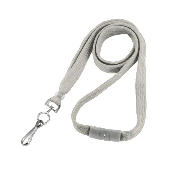 3/8" White Flat Lanyard with Swivel-Hook - Breakaway - 100 per pack