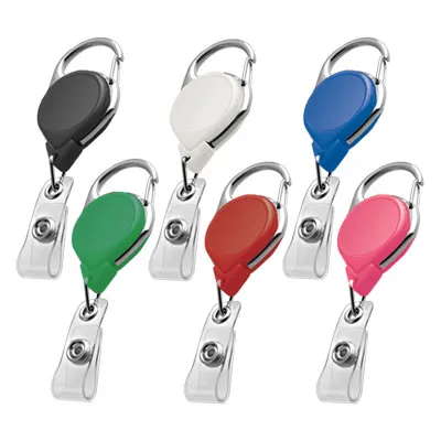 Carabiner Badge Reel With Vinyl Strap and Pressure Release Latch