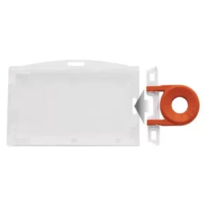 Frosted Rigid Poly Locking Horizontal Badge Holder - 100 per pack