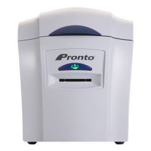 The Magicard Pronto printer offers easy-to-use, hand-fed card printing for your on-demand printing application, and is a great value for companies printing cards at smaller locations.