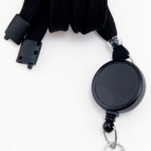 Buy Black Breakaway Lanyard with Badge Reel and Card Clamp - 3/8