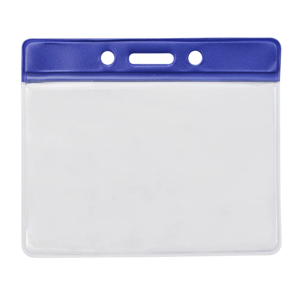 Blue Bar - Horizontal - Clear Vinyl Badge Holder - 100 per pack