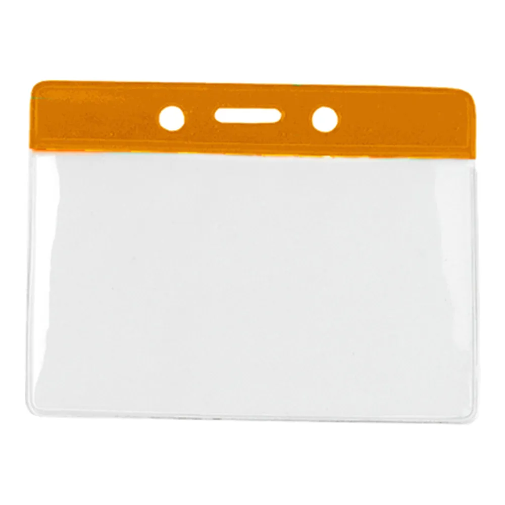 Orange Bar - Horizontal - Clear Vinyl Badge Holder - 100 per pack