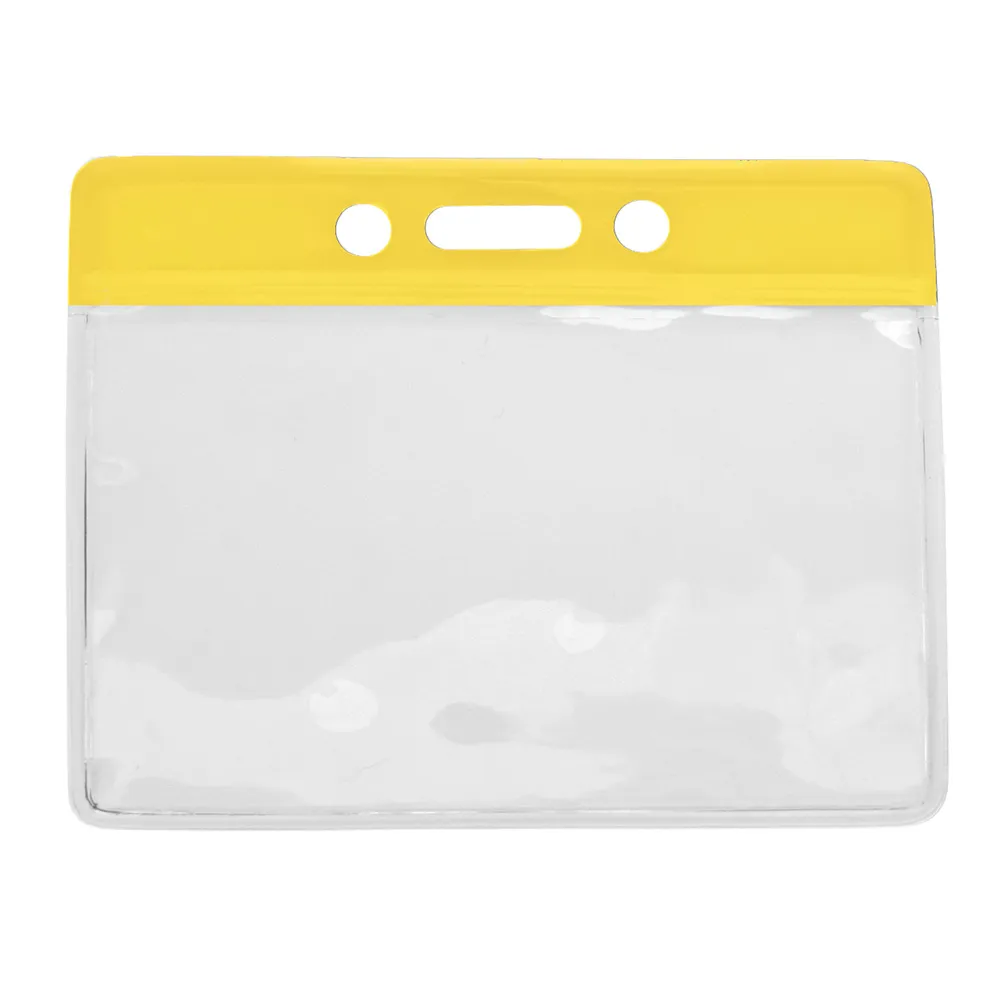 Yellow Bar - Horizontal - Clear Vinyl Badge Holder - 100 per pack